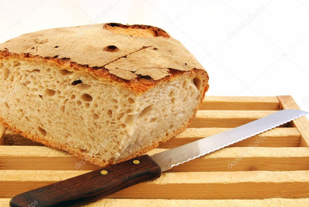 Homemade bread prepared in kitchen