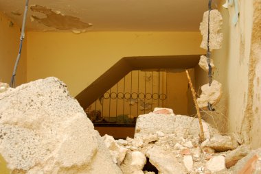 The rubble of the earthquake in Abruzzo clipart