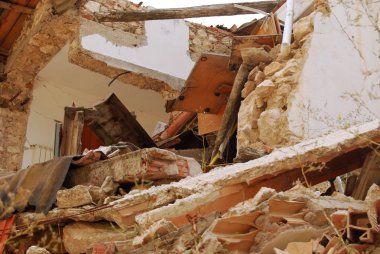 The rubble of the earthquake in Abruzzo (Italy) clipart