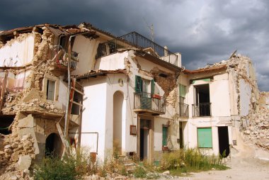 The rubble of the earthquake in Abruzzo (Italy) clipart