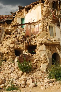 The rubble of the earthquake in Abruzzo clipart