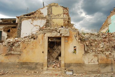 The rubble of the earthquake in Abruzzo clipart