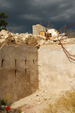 The rubble of the earthquake in Abruzzo clipart