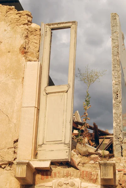 Abruzzo deprem moloz — Stok fotoğraf