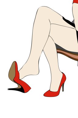 Legs and red shoes clipart