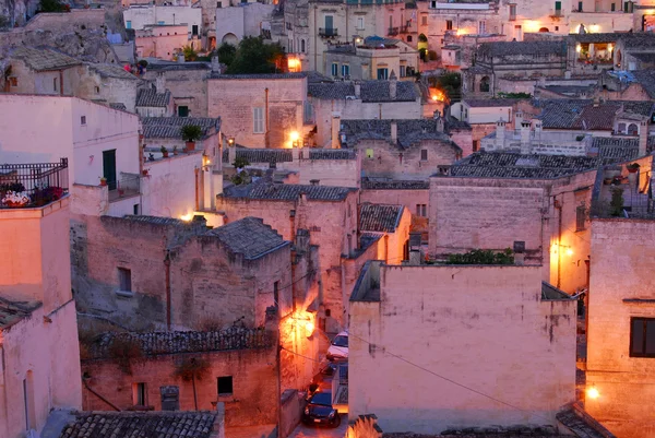 Le "Sassi de Matera" au coucher du soleil — Photo