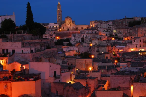 The "Sassi of Matera" at sunset — Stock Photo, Image