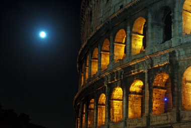 The Colosseum and the Moon clipart