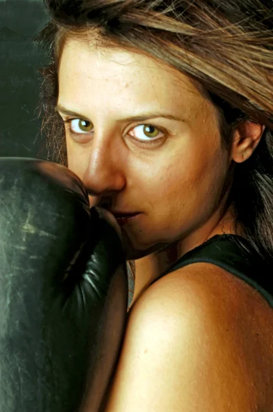 Žena boxer — Stock fotografie