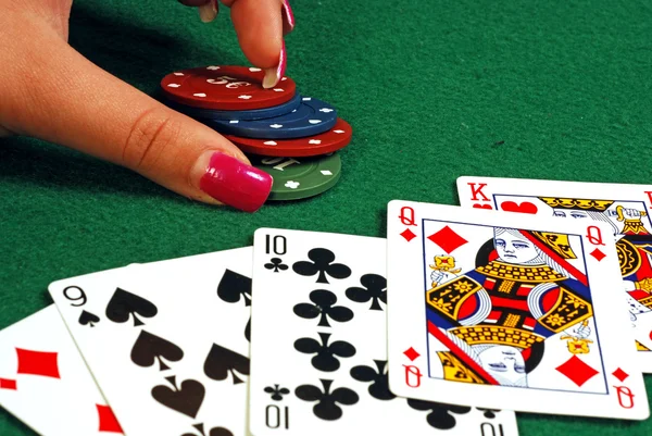 Ставка на покер — стоковое фото