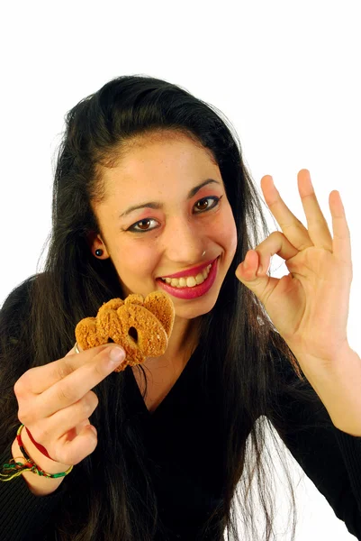 Boldogság egy jó keksz — Stock Fotó