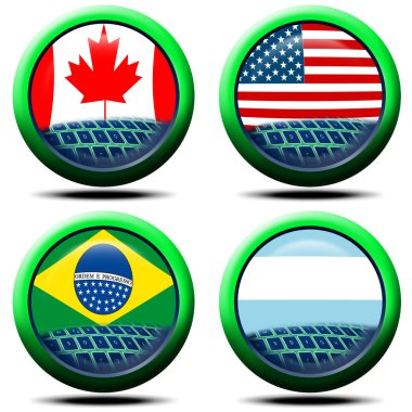 Icons flag America clipart