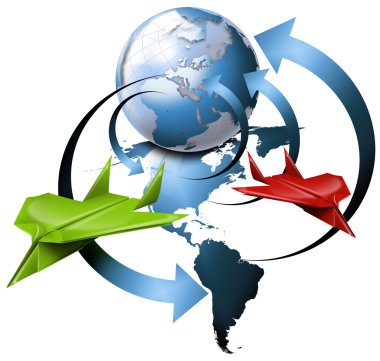 Global fly clipart