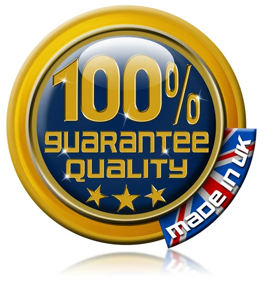 Garanderen kwaliteit 100% gemaakt in Verenigd Koninkrijk — Stockfoto