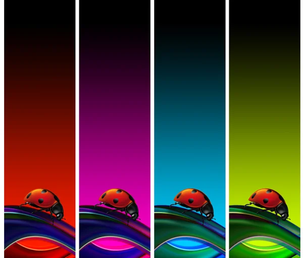 Ladybugs banners — Φωτογραφία Αρχείου