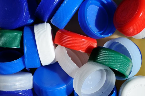 stock image Plastic bottle caps background