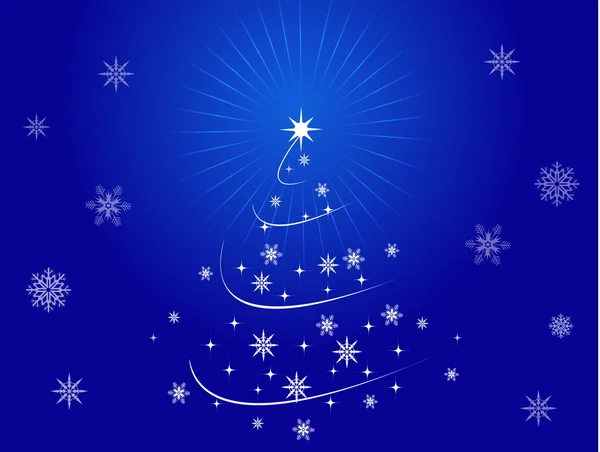 青い色のクリスマスカード — ストックベクタ