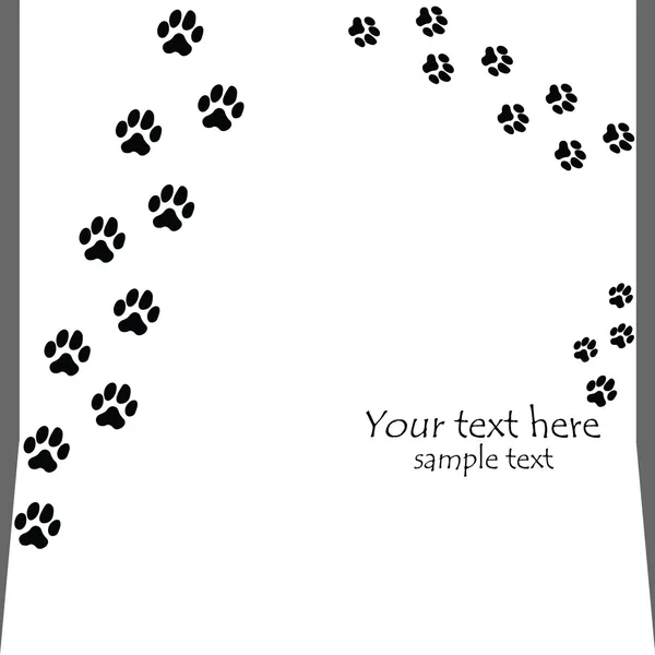 Black seamless paw prints on white backgrounds - vector — Stock Vector