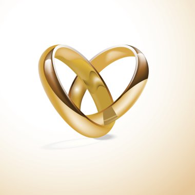 Golden wedding rings clipart