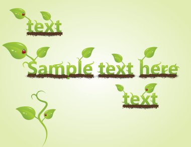 Eco friendly template collection with leaf clipart