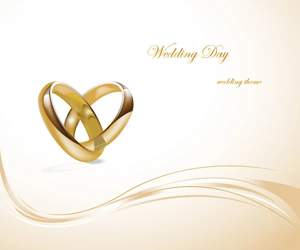Golden wedding rings — Stock Vector