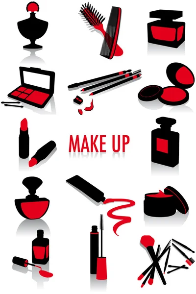Silhouettes de maquillage — Image vectorielle