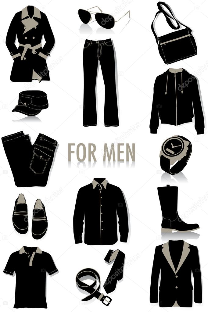 Objects for men silhouettes