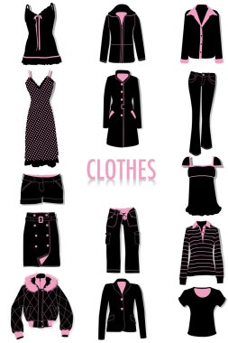 Clothes silhouettes clipart