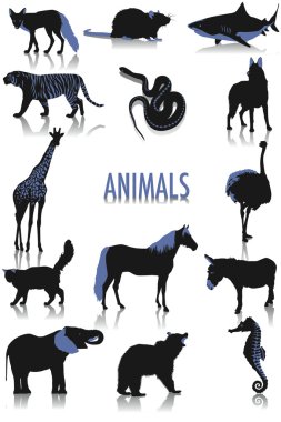 Animals silhouettes clipart