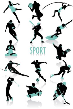 Sport silhouettes clipart