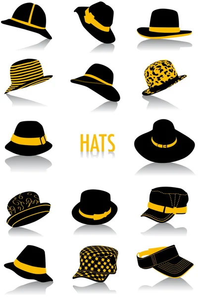 stock vector Hats silhouettes