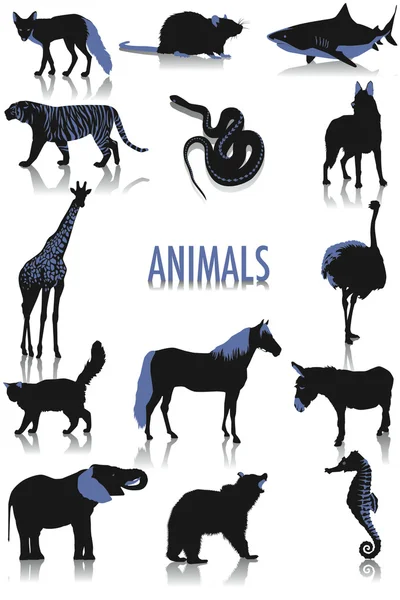 动物剪影 — 图库矢量图片