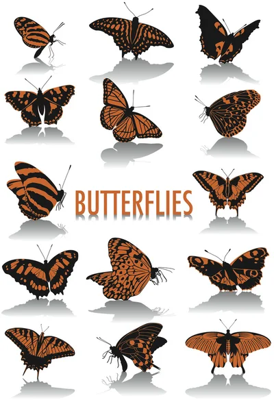 stock vector Butterflies silhouettes