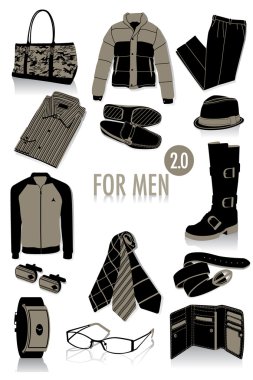 Objects for men silhouettes 2.0 clipart