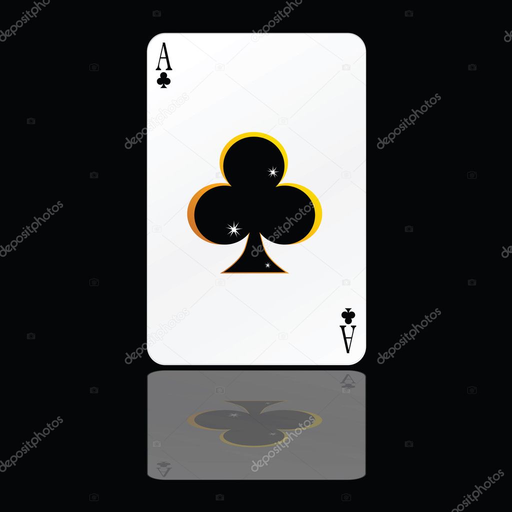 Ace clubs card on black background — Stock Photo © drgaga #5861544