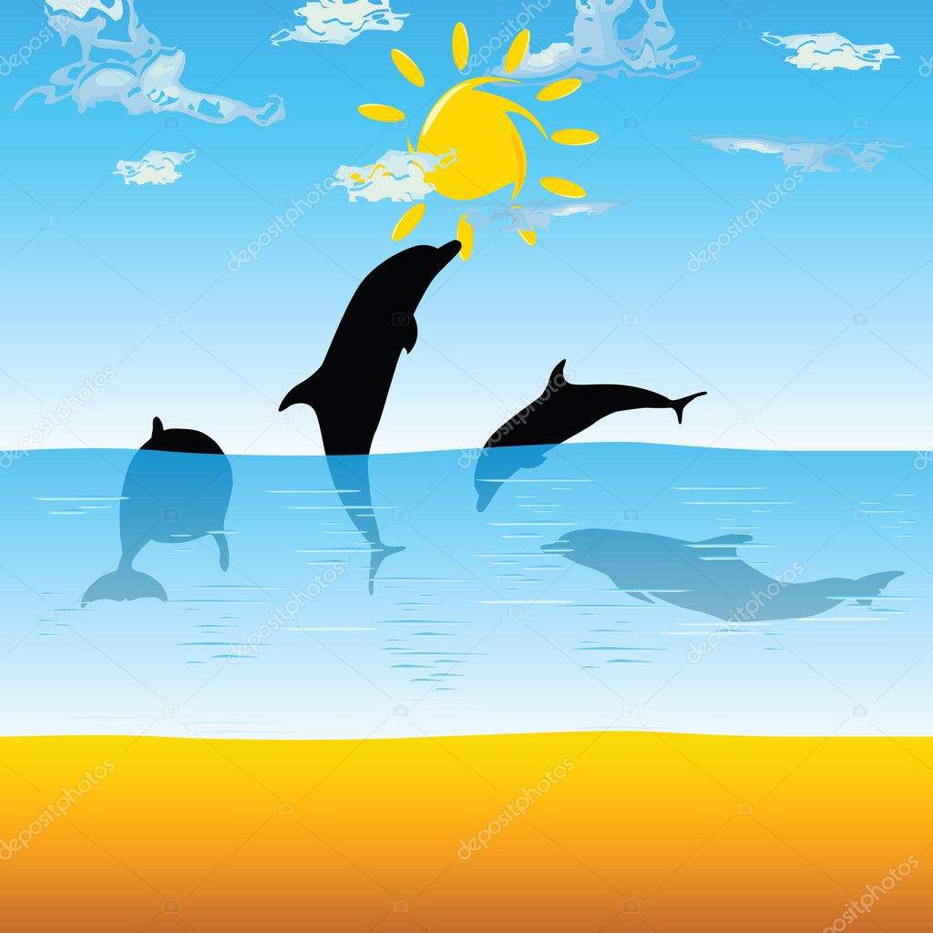 Beautiful dolphins on the beach Stock Photo by ©drgaga 6367804