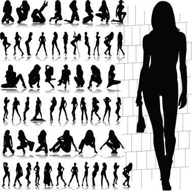 Hot and sexy girl silhouettes