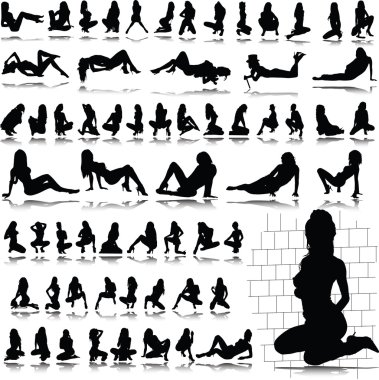 Hot sexy girl silhouettes