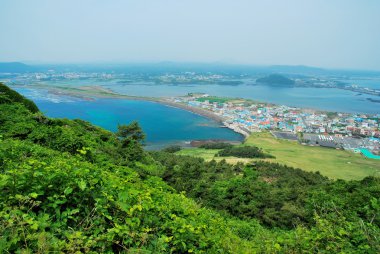 Bird's eye view of Jeju island clipart