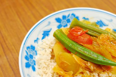 Chinese style vegetarian curry clipart