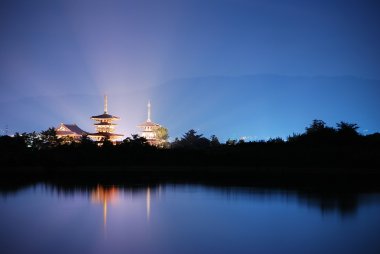 Temple with radiating light clipart