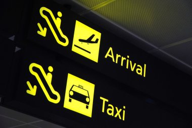 Signages at the airport clipart