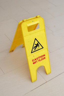 Caution sign for wet floor clipart