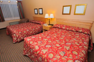 Large room with tidy beds clipart