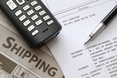 Shipping invoices and documents clipart