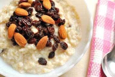 Top view of breakfast oatmeal clipart