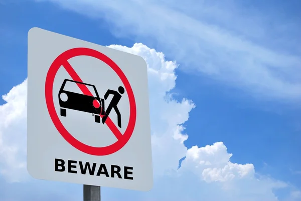 Beware road sign — Stock Photo, Image