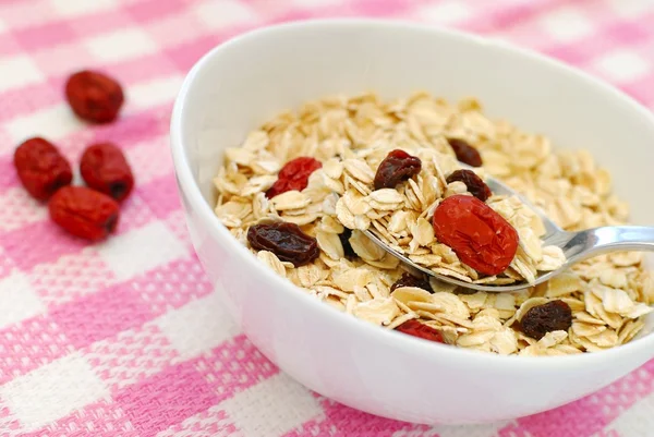 stock image Spoonful of healthy and n utritious oatmeal