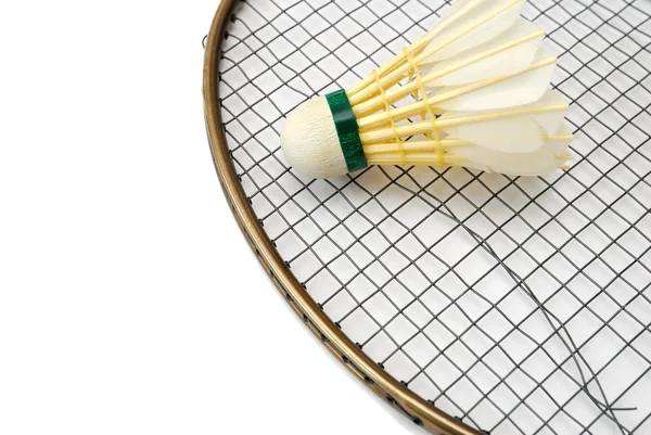 stock image Shuttlecock on broken badminton racket