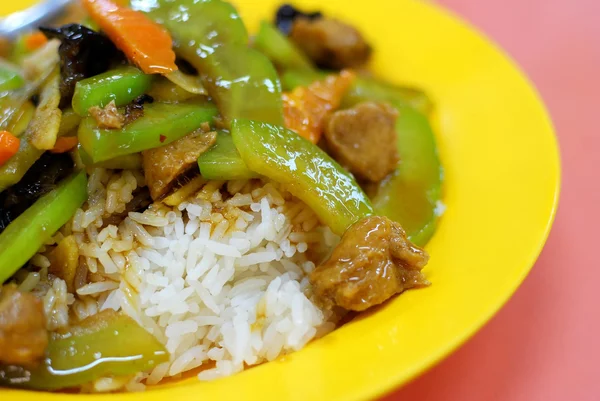 Kinesiska vegetariska blandade grönsaker ris — Stockfoto